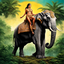 An-indian-elephant-on-the-top-riding-two-human-with-less-clothes-in-the-background-a-jungle-in-fan.png