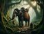 DALL·E 2024-02-16 22.38.09 - Visualize a tranquil and ancient scene deep within a dense, primordial jungle. At the heart of this scene is a majestic elephant, its back graced with.jpg